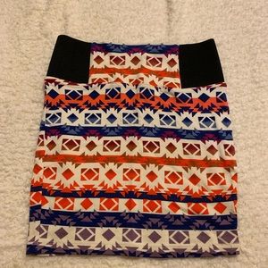 Patterned Midi Skirt